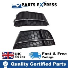 AUDI A3 S LINE / S3 2017 - 2020 NEW OE FRONT BUMPER FOG GRILLS TRIM SET