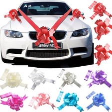 Time to Sparkle White Wedding Car Decoration Kit 1 3 5 Large Bow & 7 M of Ribbon