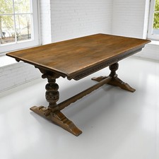 Old Charm Dining Table Can Seat 8 Tudor Style Light Oak #1727 FREE UK Delivery
