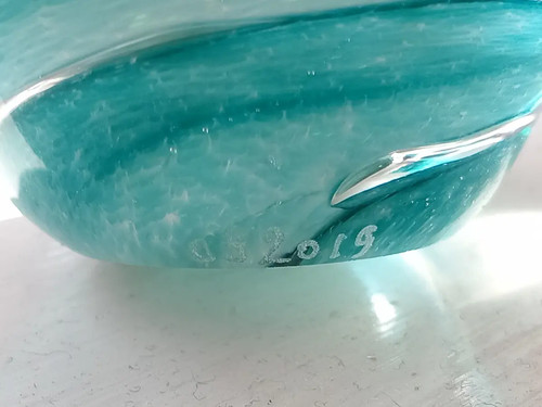 Hand blown turquoise - blown, art