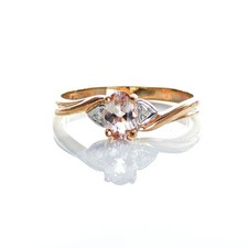 9ct morganite diamond - diamond, ring