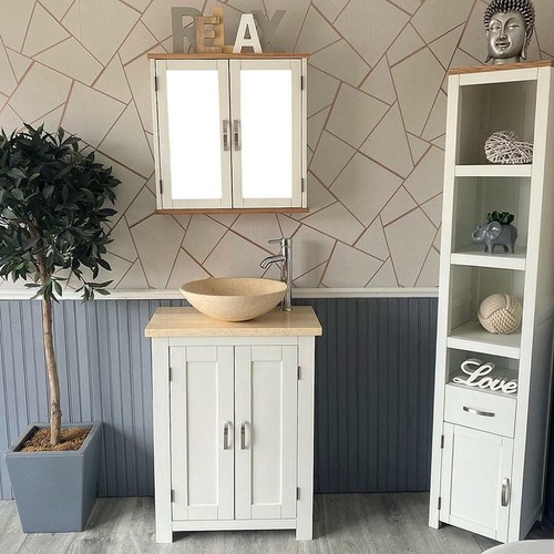 White bathroom vanity unit - white,