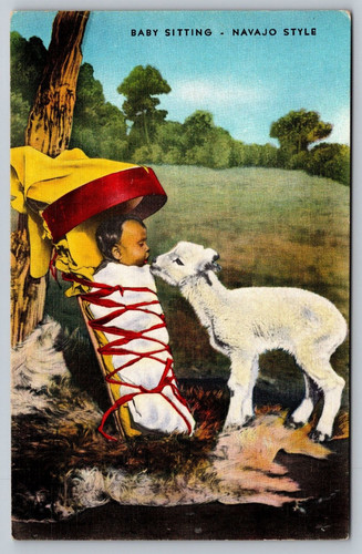 Postcard navaho baby bound - baby, to