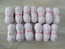 Vintage Sirdar Pom Pom textured knitting yarn 13x 50g balls pink white same lot