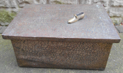 Vintage brass slipper fireside - brass,