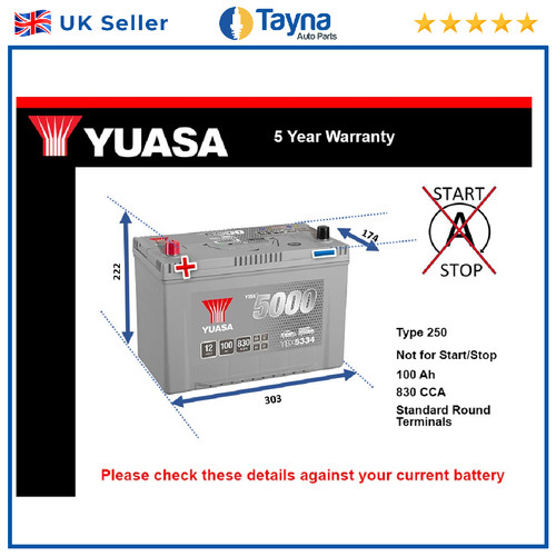 Car battery ybx5334 - car,