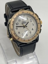 Timex Indiglo Ladies Watch - Rare Compass Bezel - Black / Gold Time