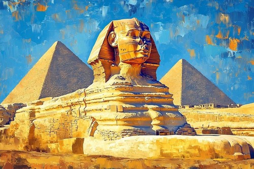 Egyptian pyramids canvas - egyptian,
