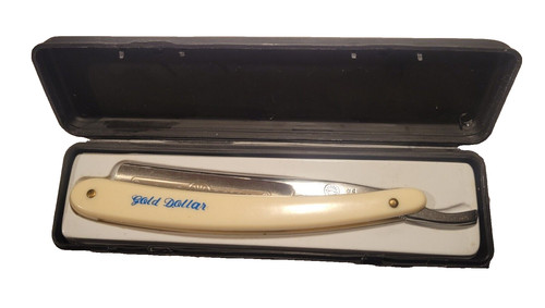 Gold dollar straight razor - gold, c/w