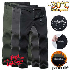 Mens Hiking Pants Windproof Waterproof Trousers Thermal Fleece Winter Outdoor