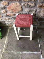 Vintage String Top Stool - Old