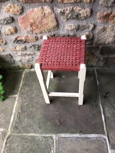 Vintage string top stool - vintage,