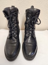 Ladies JOHN LEWIS Black Leather Side Zip Boots UK6- CG B80