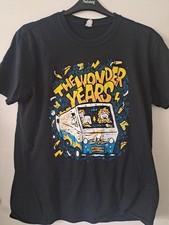 OFFICIAL THE WONDER YEARS BAND T-SHIRT - BLACK, SIZE LARGE - RARE TOUR BUS PRINT