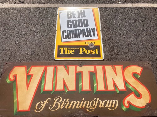 Vintage newspaper enamel sign - newspaper,