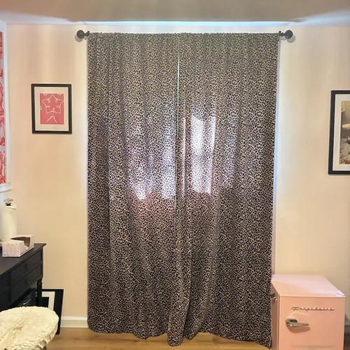 Leopard print velvet curtains - velvet,
