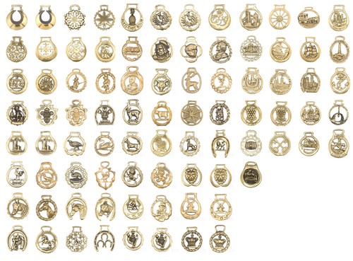 Horse brass medallion buckle - horse,