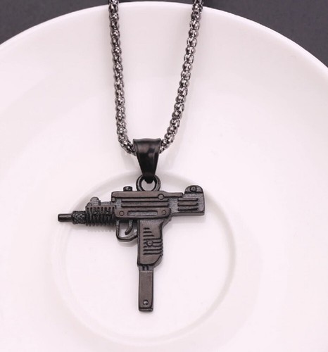 Black uzi machine gun - machine, pistol