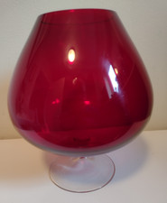 Red Brandy Glass - 21.5cm tall Vintage X Large 