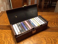 Vintage Brown Audio Cassette Tape Carry Storage Case Box Made in Italy