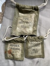 Job Lot Of 3 Vintage Military Small Drawstring Canvas Bags