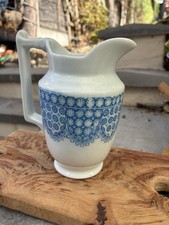 Vintage Pontesa Ironstone Creamer Small Jug Blue and White