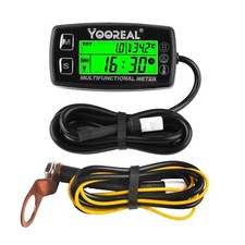Yooreal Engine Temperature Gauge,Digital Hour Meter Tachometer,Rpm/Temp Alert,Ba