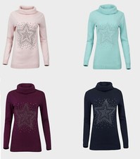 Ex-Catalogue Ladies Roll Neck Studded jumper thin sweater