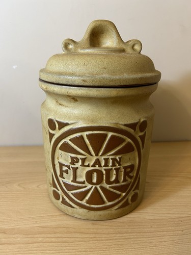 Large vintage stoneware flour