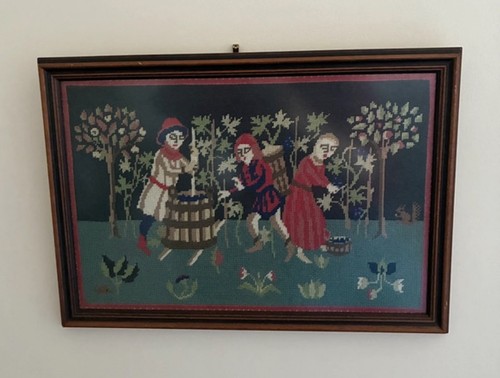 Vintage cross stitch wool - , work