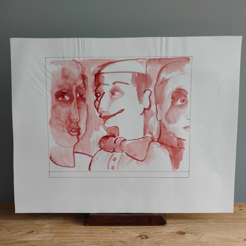 Bold bright gouache painting - bright,