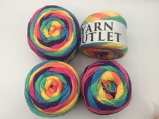 Yarn Outlet Variegated Aran Knitting/crochet Yarn Cakes 4X200g  -A153