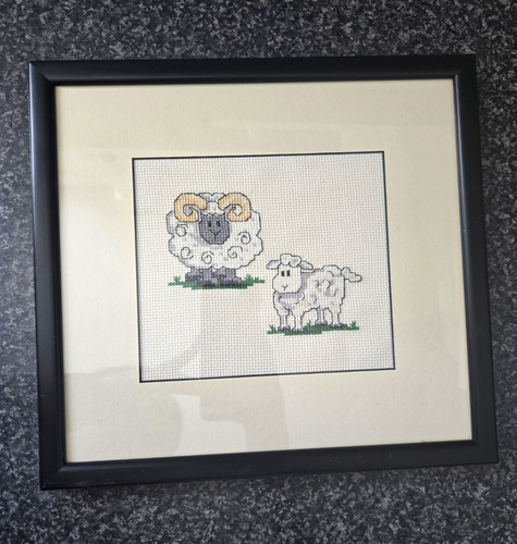 Framed finished cross stitch - framed,