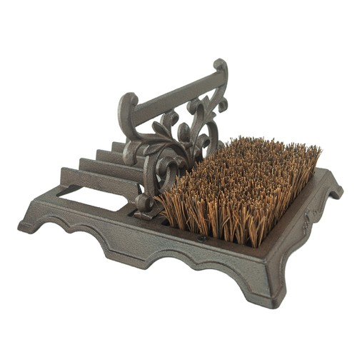 Cast iron boot scraper - &, brush