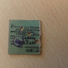 Half.  Railway Ticket;.   (  Lambeg. To. Belfast,  60,  ). P-73
