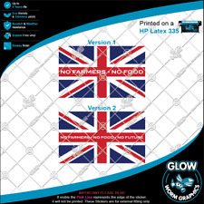 No Farmers No Food Farming Tractor British UK Car Van Window Sticker Vinyl Decal