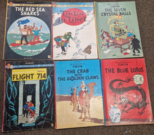 Bundle Of Tintin Paper Back Books Retro