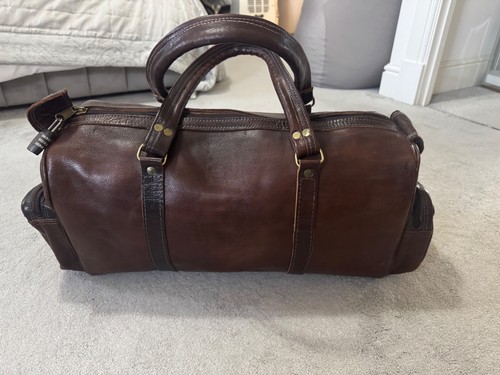 Leather weekend bag - bag, mens