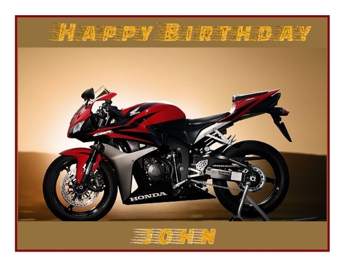 Motorbike personalised message - motorbike,