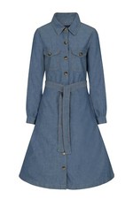 Ladies Denim Midi Dress Shirt
