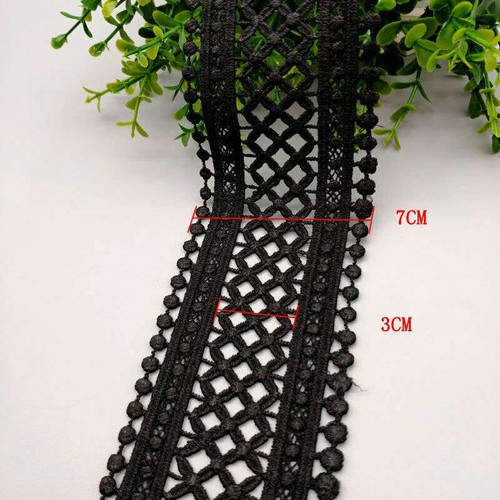 Crocheted lace fabric trim - crocheted,