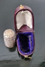 Antique thimble and case - antique,