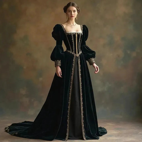Black velvet renaissance ball - black,