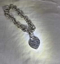 Tiffany & Co. Silver 925 Charm Bracelet Heart Tag