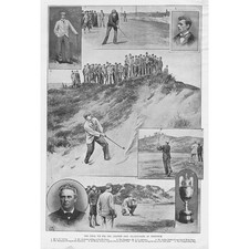 Final Tie for the Amateur Golf Championship at Prestwick - Antique Print 1893