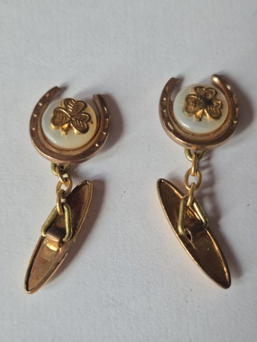 Antique chain cufflinks - chain, celtic