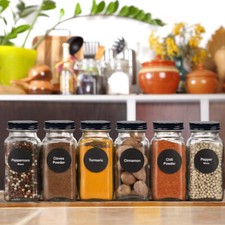 24 x GLASS SPICE JARS WITH