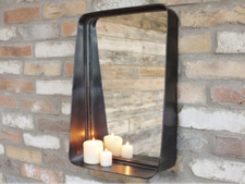 Industrial Mirror With Metal Wall Mounted Distressed Frame