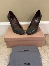 Dark Grey Miu Miu Ladies Patent Leather Shoes Size 5. UK