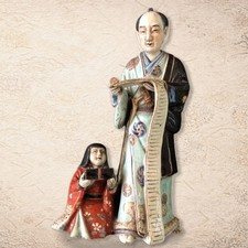 Antique imari samurai statue - samurai,